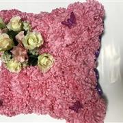 Butterfly pink cushion silk
