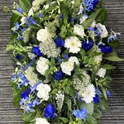 Blue and White coffin spray