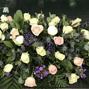Roses and phlox casket spray