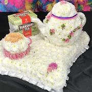 Tea pot cup on tray