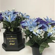 Artificial silk grave blue posy