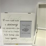 Keepsake memorial box and photo holder
