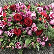 Magenta  casket spray 
