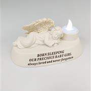 memorial Born Sleeping baby girl cherub