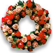 Orange &amp; Peach Rose Wreath