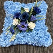 Blues silk cushion 