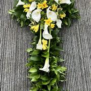 Calla Lilly and foliage cross