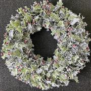 Frosted artificial wreath