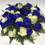 Rose posy  pad Blue and white