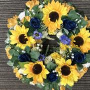 Spring sunflower wreath