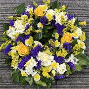 Yellow and purple wreath