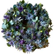 Thistle and eucalyptus wreath