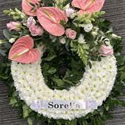 Modern Massed pink wreath