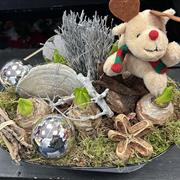 Christmas planters in zinc pot