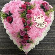 Pink broken heart and angel