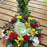 Dad resin hear floral posy