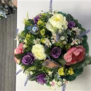 Blue Tit &amp; finch  Country garden posy 