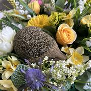 Hedgehog &amp; blue Tit garden posy 