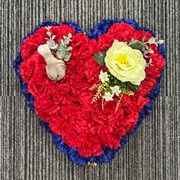 Heart Red Blue with Bird
