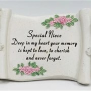 Cherub Scroll Niece Plaque