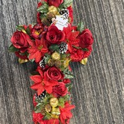 Red &amp; gold seasonal cross